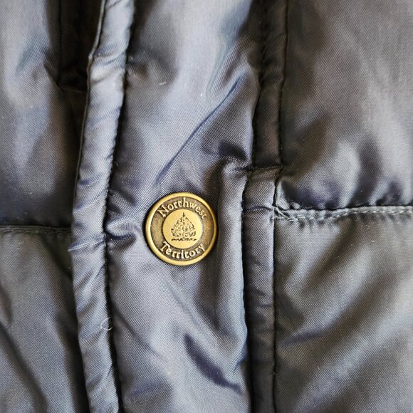 NORTHWEST TERRITORY Down Snap Puffer Vest Navy Blue Mens S - Picture 2 of 7